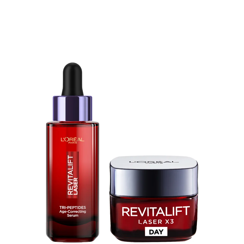 L'Oréal Paris Revitalift Laser Age-Correcting Routine Bundle with Tri-Peptides Serum 30ml & Day Moisturiser 50ml Imagen 1