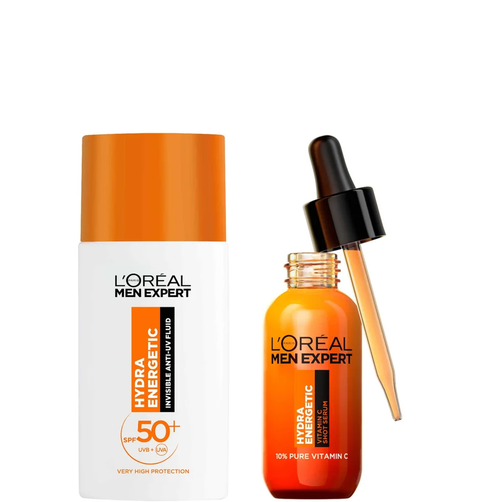 L'Oréal Paris Men Expert Hydra Energetic Vitamin C Serum & SPF50+ Invisible Fluid Bundle Imagen 1