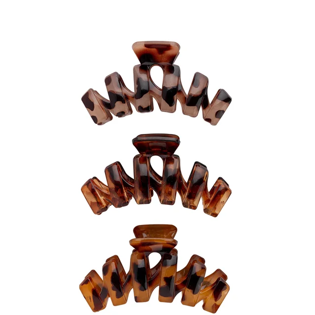 brushworks Pinzas de pelo efecto carey - Pack de 3