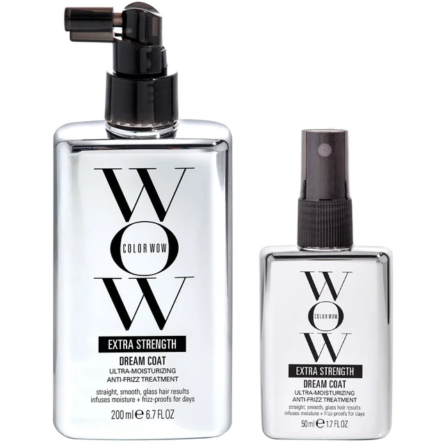 Color Wow Extra Strength Dream Coat Ultra Moisturizing Anti Frizz Treatment Home and Away Duo