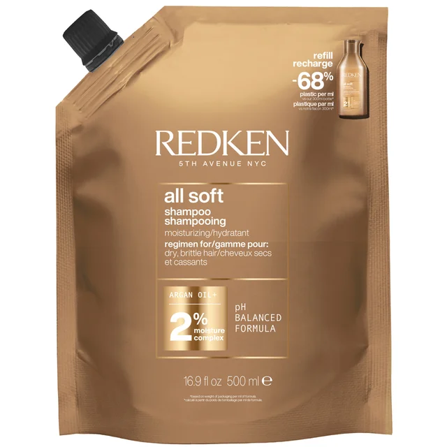 Redken All Soft Shampoo Refill Pouch 500ml