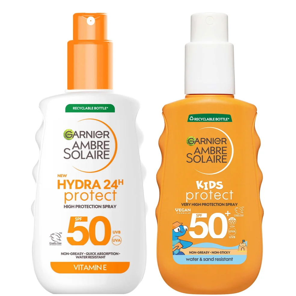 Garnier Ambre Solaire Adults & Kids SPF50 Suncream Spray 150ml Bundle Imagen 1