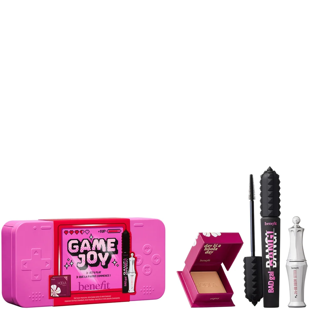 benefit GameJoy Mascara, Brow and Bronzer 3-piece Makeup Gift Set, with Limited Edition Keepsake Tin Imagen 1