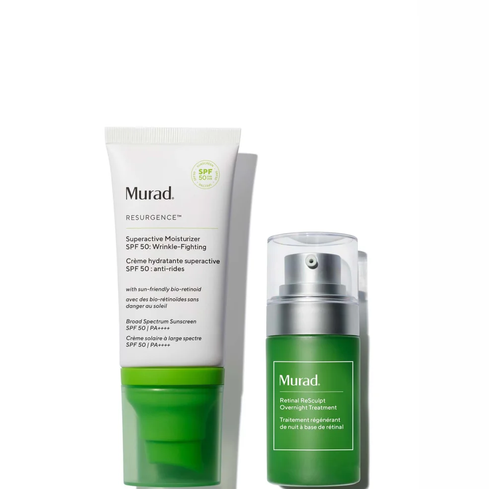 Murad Retinal ReSculpt Overnight Treatment 15ml & Murad Superactive Moisturiser SPF 50: Wrinkle Fighting 50ml Duo Imagen 1