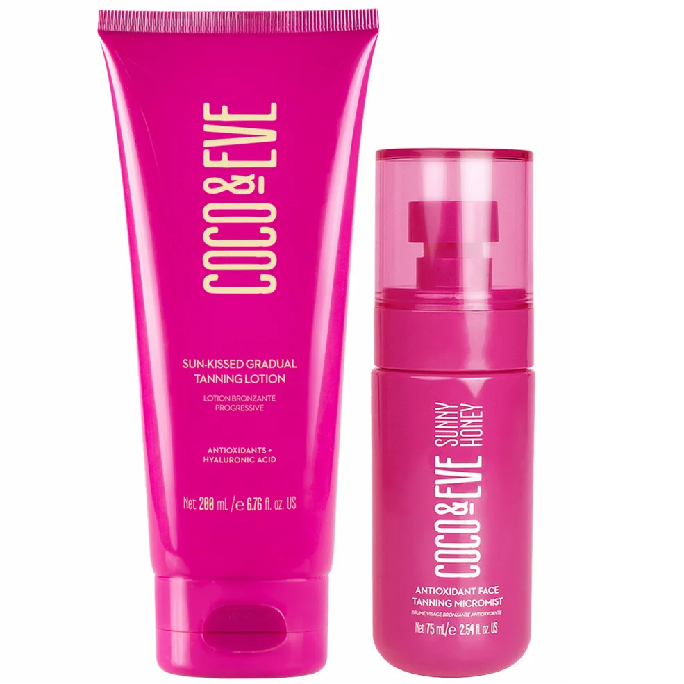 Coco & Eve Face Tanning Micromist and Sun-Kissed Gradual Tanning Lotion Bundle Imagen 1
