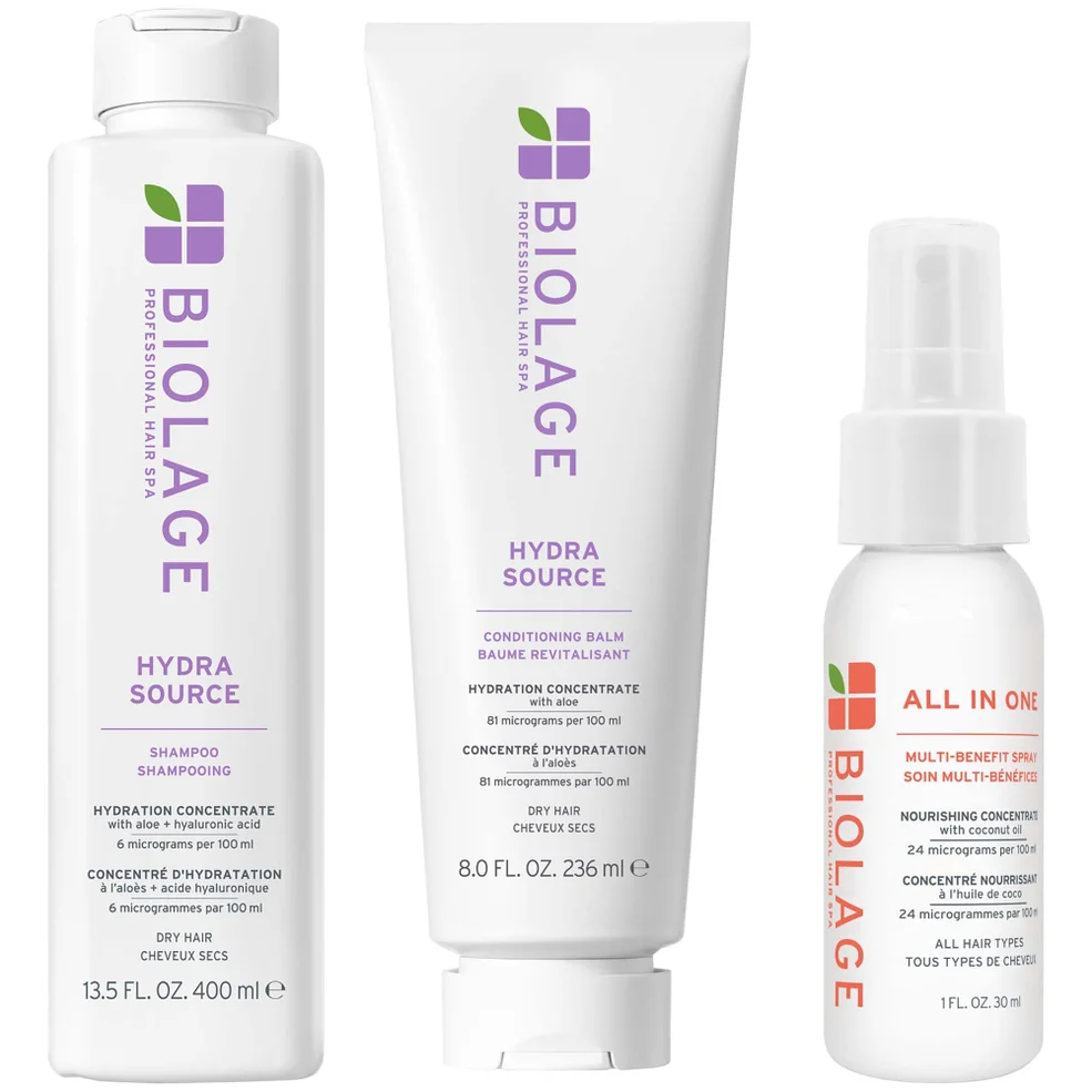 Biolage Hydra Source Shampoo 400ml and Conditioner 236ml and Mini All-In-One Spray 45ml Imagen 1