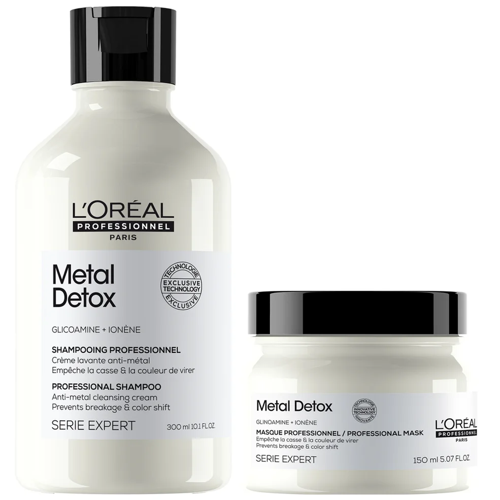 L'Oréal Professionnel Metal Detox Clarifying Shampoo 300ml & Hair Mask 150ml, Prevent Breakage & Colour Fade from Hard Water Imagen 1