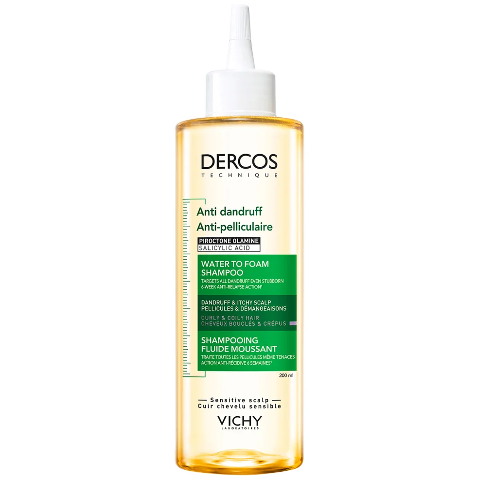 Vichy Dercos Anti-Dandruff Water To Foam Shampoo To Treat Dandruff On All Curls and Coils 200ml Imagen 1