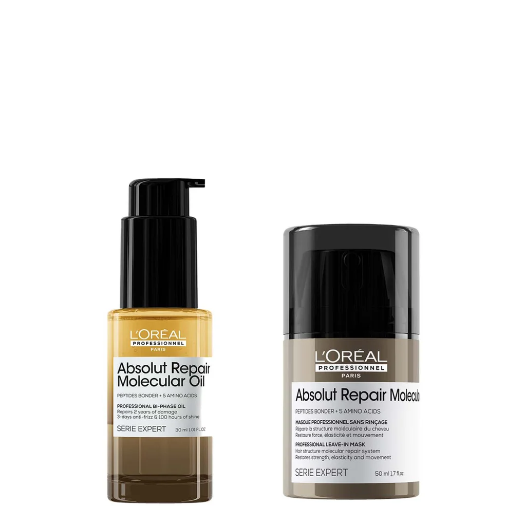 L'Oréal Professionnel Absolut Repair Molecular Leave-in Hair Mask Travel Size 50ml & Bi-phase Hair Oil for Damaged Hair 30ml Imagen 1
