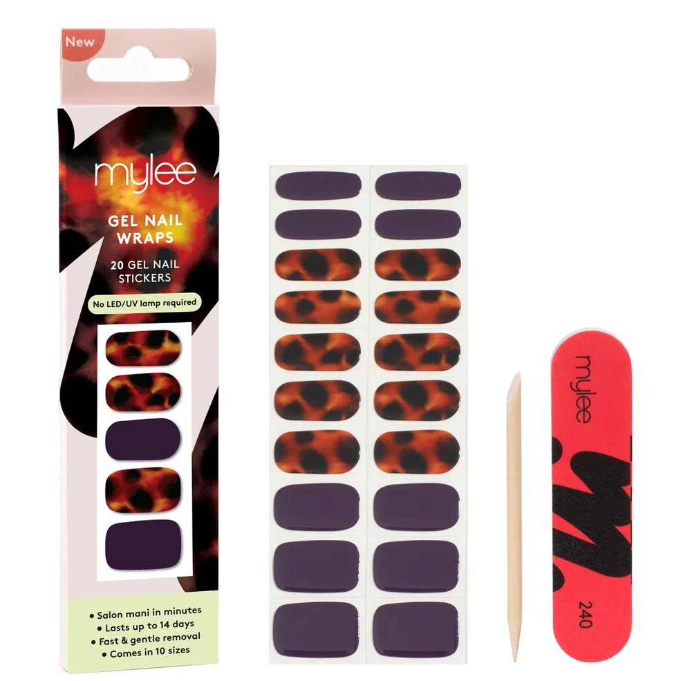 Mylee Gel Nail Wraps - Mulberry Clash Imagen 1